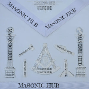 Masonic Past Master Working Tools Apron - Lambskin & Silk Threads - Hand Embroidered My Store