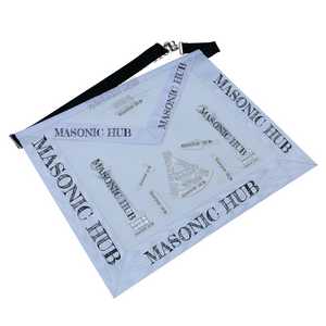 Masonic Past Master Working Tools Apron - Lambskin & Silk Threads - Hand Embroidered My Store