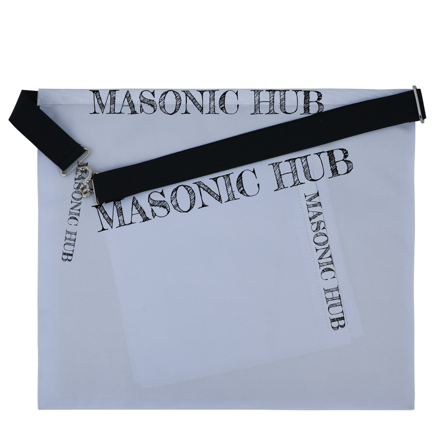 Masonic Past Master Working Tools Apron - Lambskin & Silk Threads - Hand Embroidered