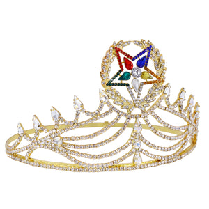 Free Masonic O.E.S Grand Matron Crown – Gold Tone with Hand-Polished Finish Masonic Hub