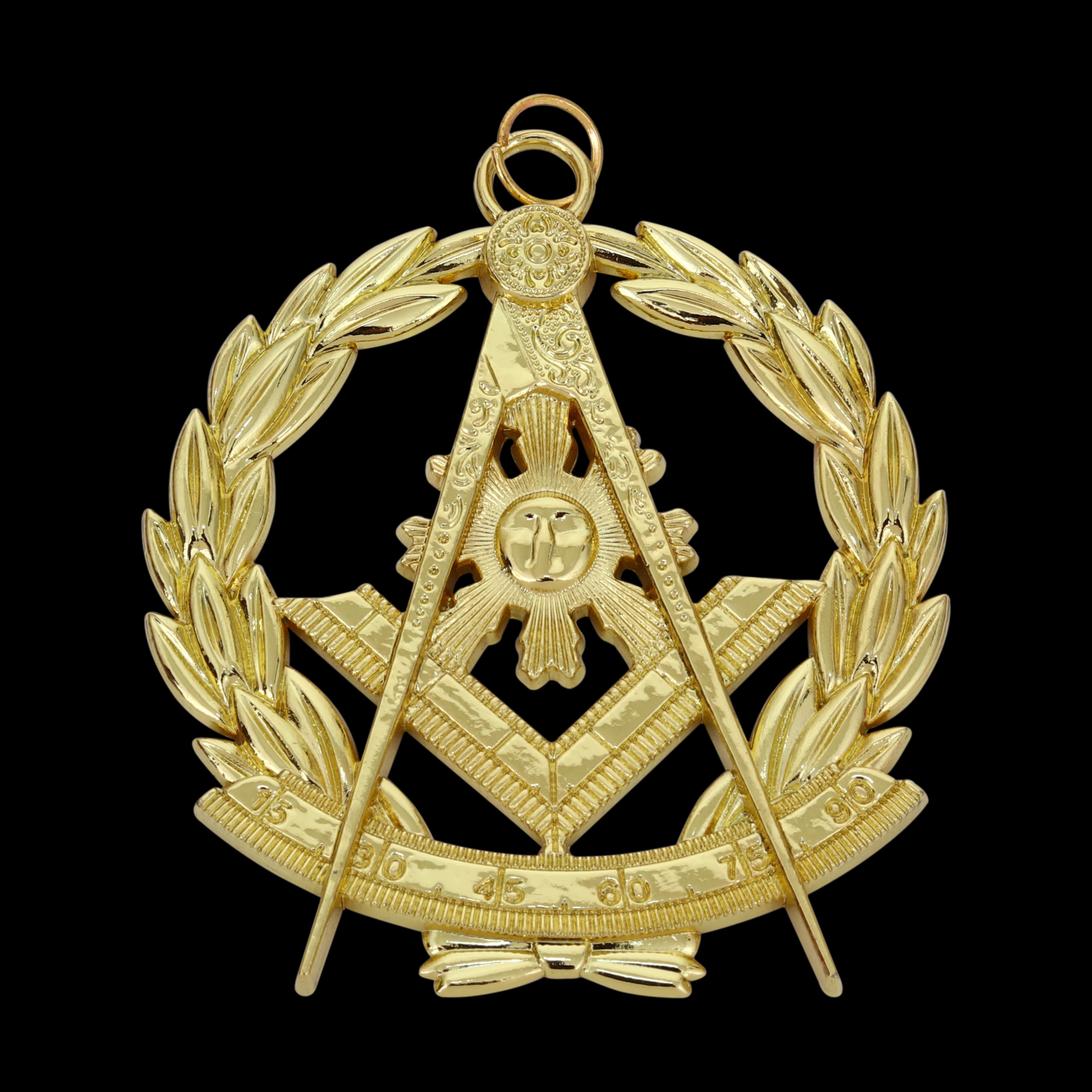 Grand Past Master Masonic Chain Collar Jewel – Gold Freemason Regalia (GPM/GPMS)