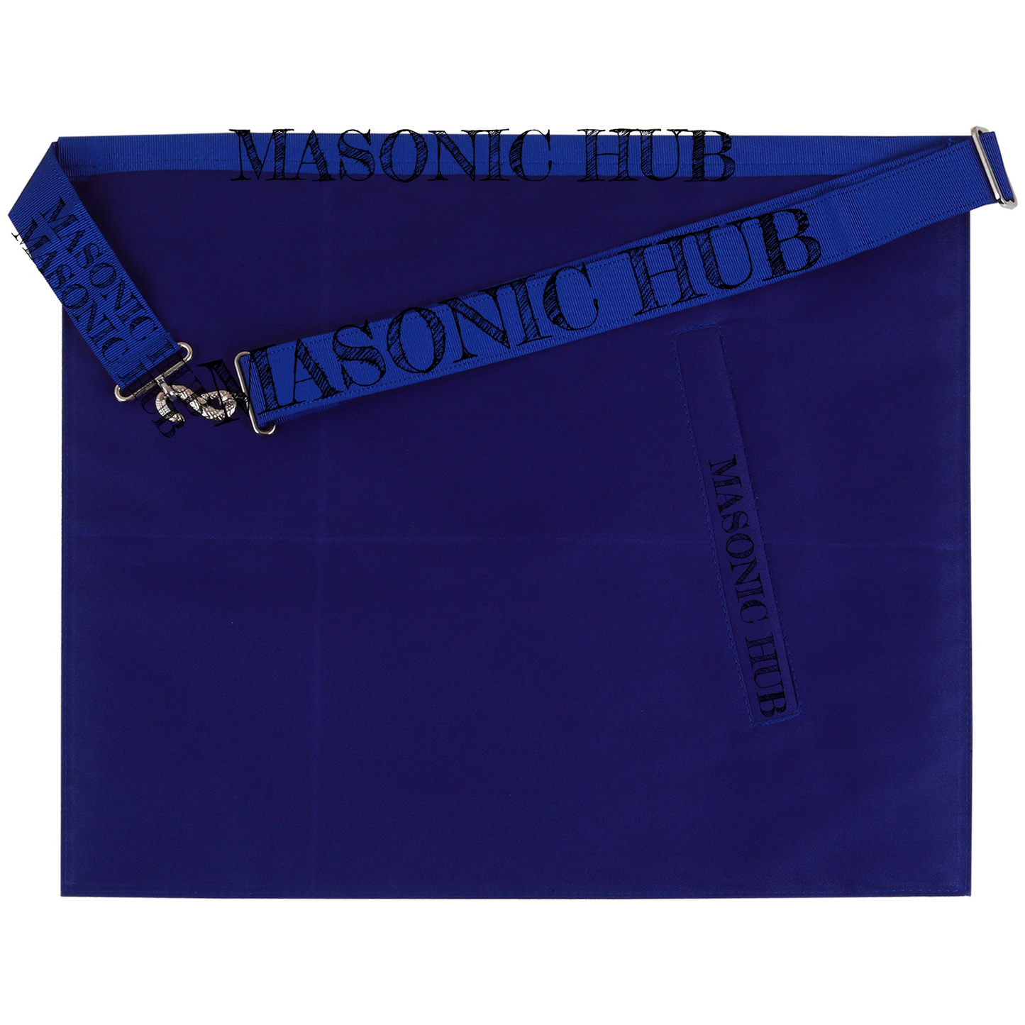 MASONIC MASTER MASON 100% LAMBSKIN APRON BLUE HAND EMBROIDERED SILVER BULLION