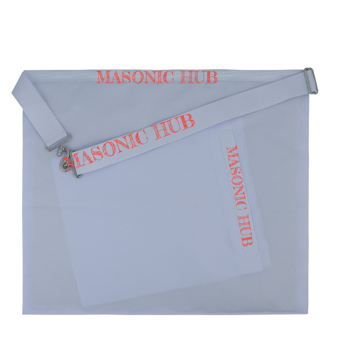 Masonic Past Master Lambskin Apron with Silver Bullion & Wreath Embroidery