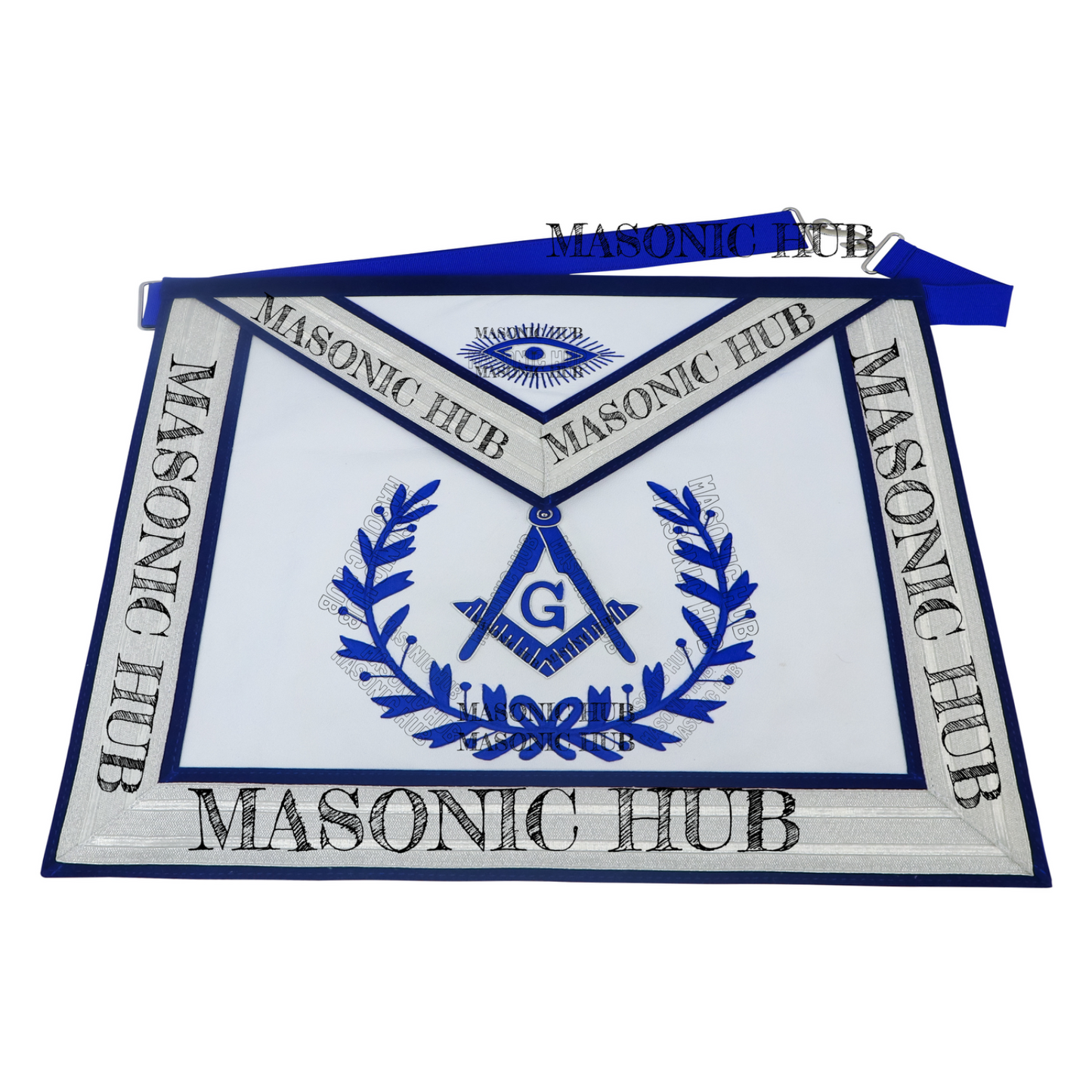 Master Mason 100% Lambskin Masonic Apron with Blue Wreath – Freemason Regalia