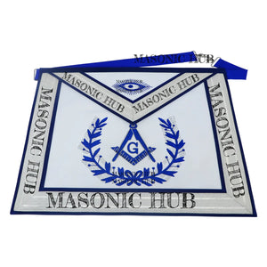 Master Mason 100% Lambskin Masonic Apron with Blue Wreath – Freemason Regalia My Store