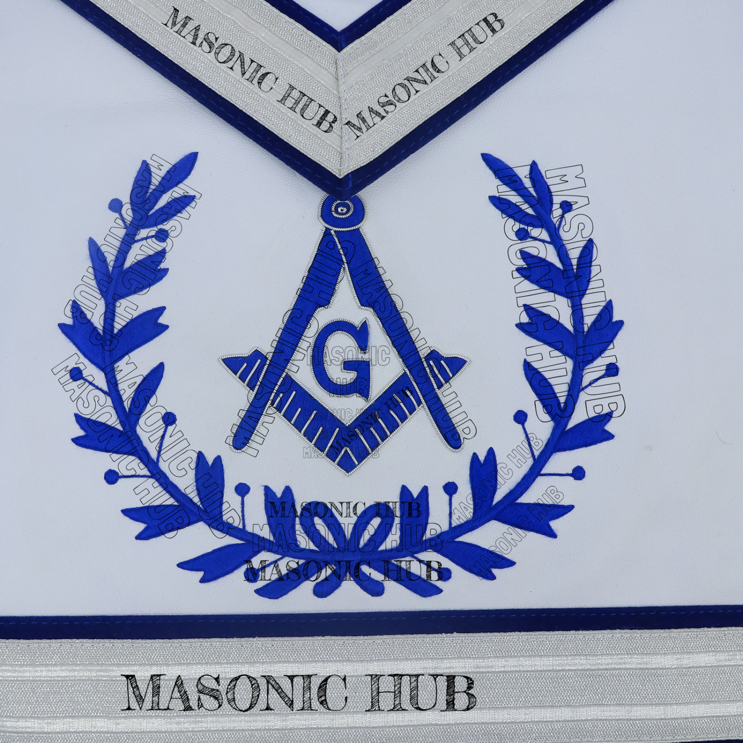 Master Mason 100% Lambskin Masonic Apron with Blue Wreath – Freemason Regalia