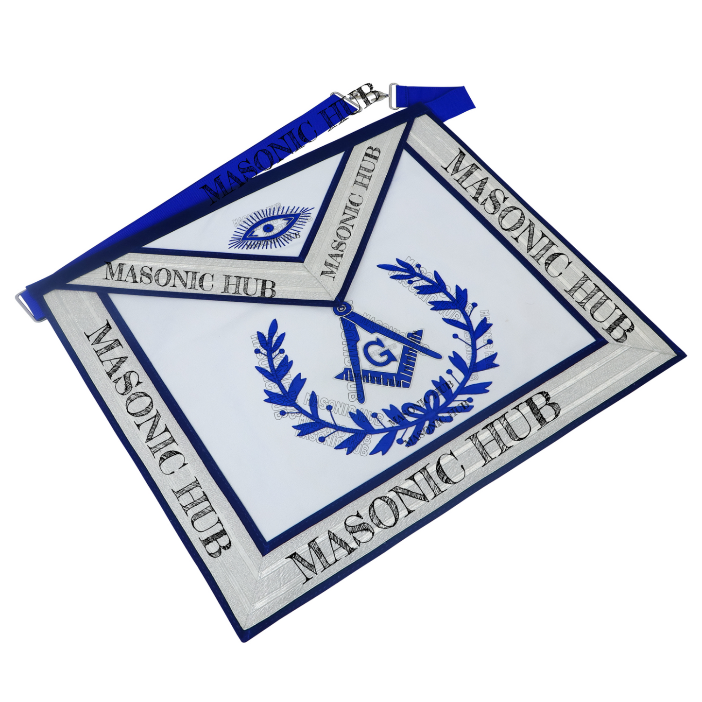 Master Mason 100% Lambskin Masonic Apron with Blue Wreath – Freemason Regalia