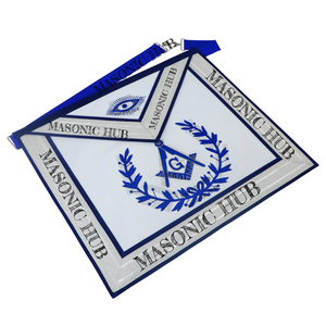 Master Mason 100% Lambskin Masonic Apron with Blue Wreath – Freemason Regalia My Store