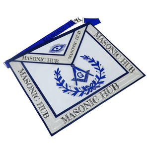 Master Mason 100% Lambskin Masonic Apron with Blue Wreath – Freemason Regalia My Store