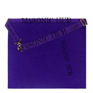 Masonic Past Master Apron 100% Lambskin - All Purple Hand-Embroidered Freemason My Store