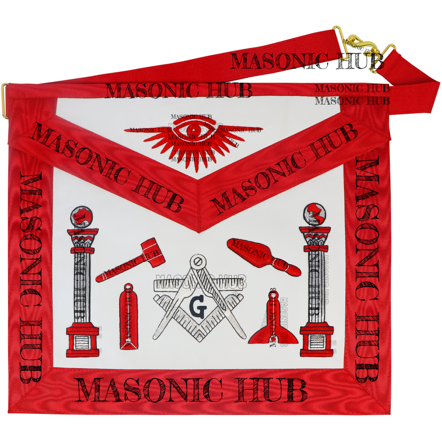 Masonic Master Mason Apron - Handcrafted 100% Lambskin - Working Tools Design