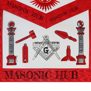 Masonic Master Mason Apron - Handcrafted 100% Lambskin - Working Tools Design My Store