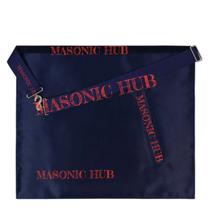 Masonic Regalia Master Mason Apron Lambskin - Working Tools - Navy Blue Velvet My Store