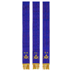 Masonic Bible Markers – Hand-Embroidered Royal Blue Ribbon with Gold Bullion Threads Masonic Hub