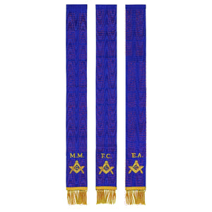 Masonic Bible Markers – Hand-Embroidered Royal Blue Ribbon with Gold Bullion Threads Masonic Hub