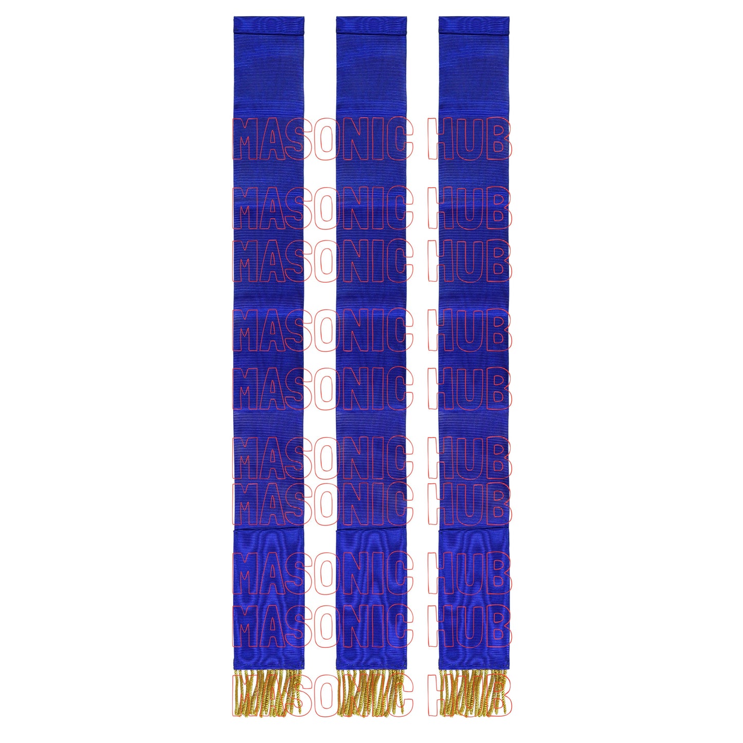 Masonic Bible Markers – Hand-Embroidered Royal Blue Ribbon with Gold Bullion Threads