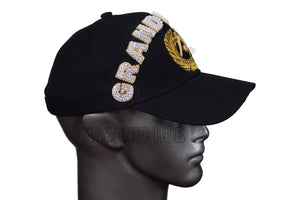 Masonic Grand Master Black Baseball Cap – Handmade with Rhinestones | Freemason Bling Hat Masonic Hub
