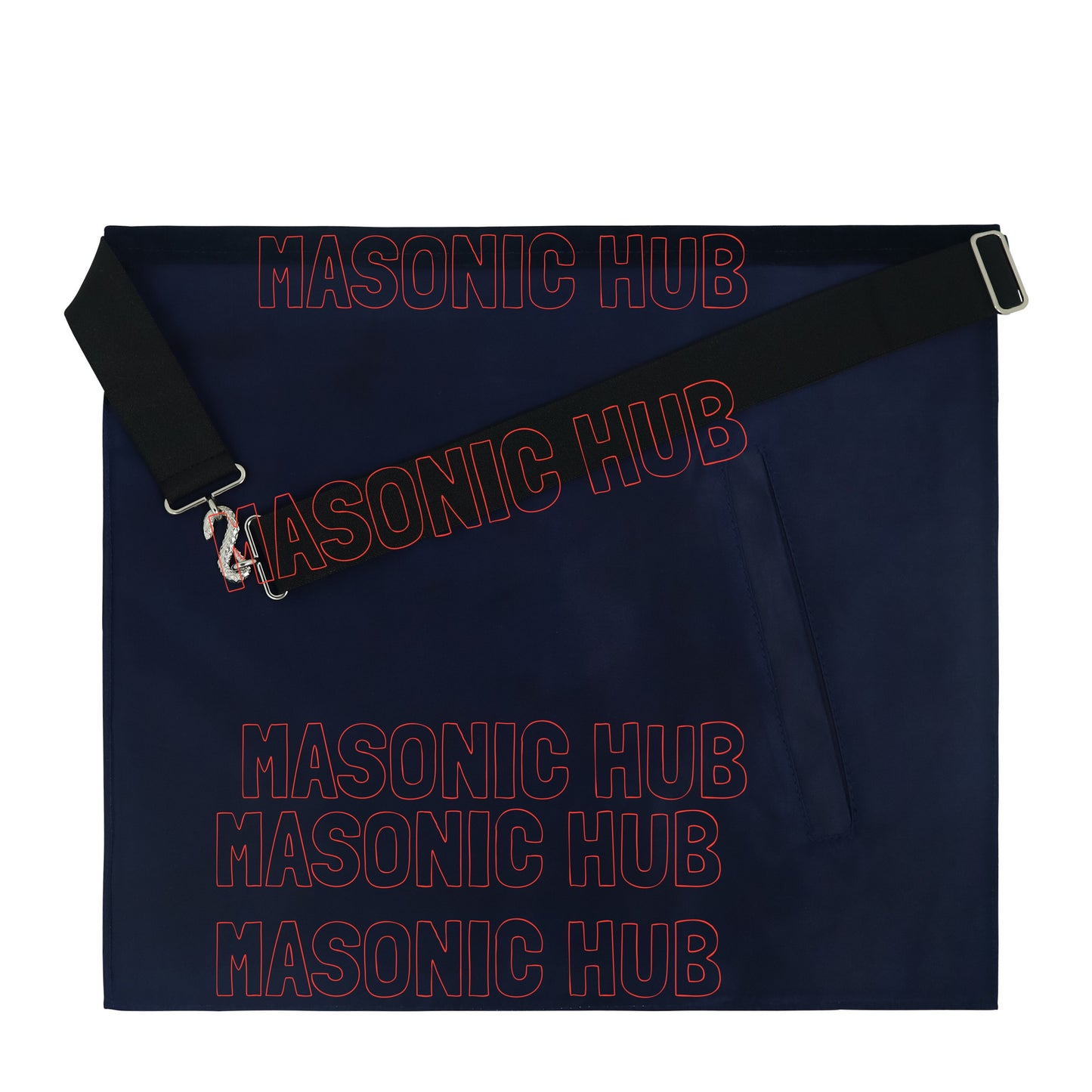 Masonic Past Master Apron | 100% Lambskin | Hand Embroidered Bullion | Navy Blue Velvet Pillar & Sunburst