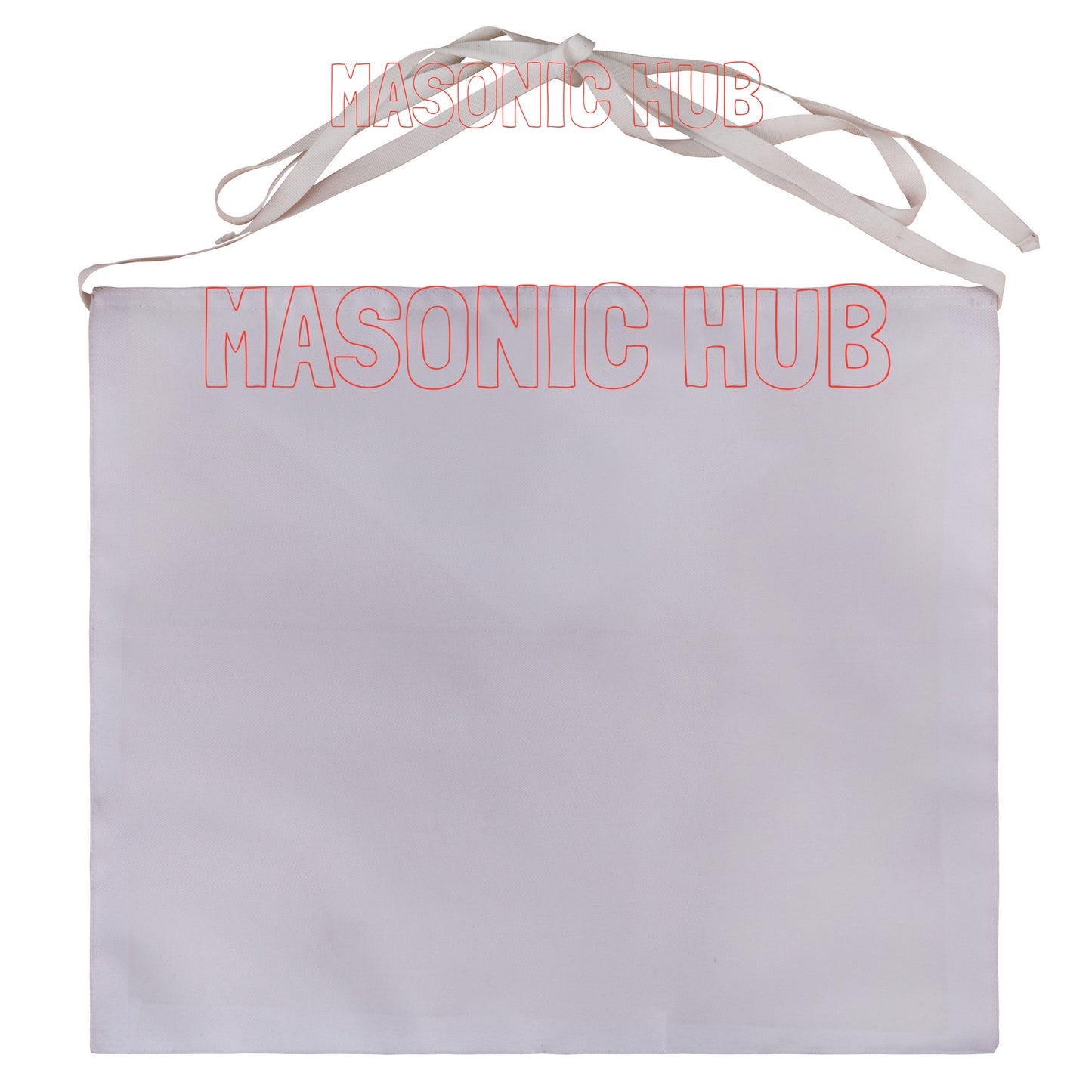 Masonic Hub White Duck Cotton Entered Apprentice Apron – 14"x16" | Adjustable Belt Regalia