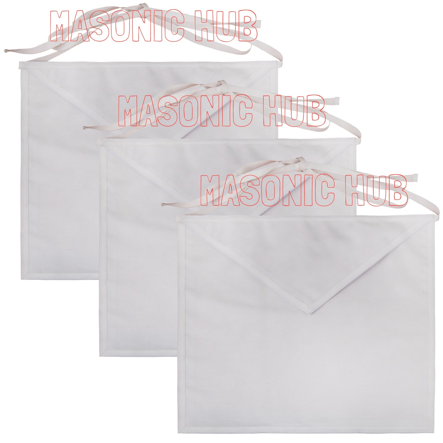 Masonic Hub White Duck Cotton Entered Apprentice Apron – 14"x16" | Adjustable Belt Regalia