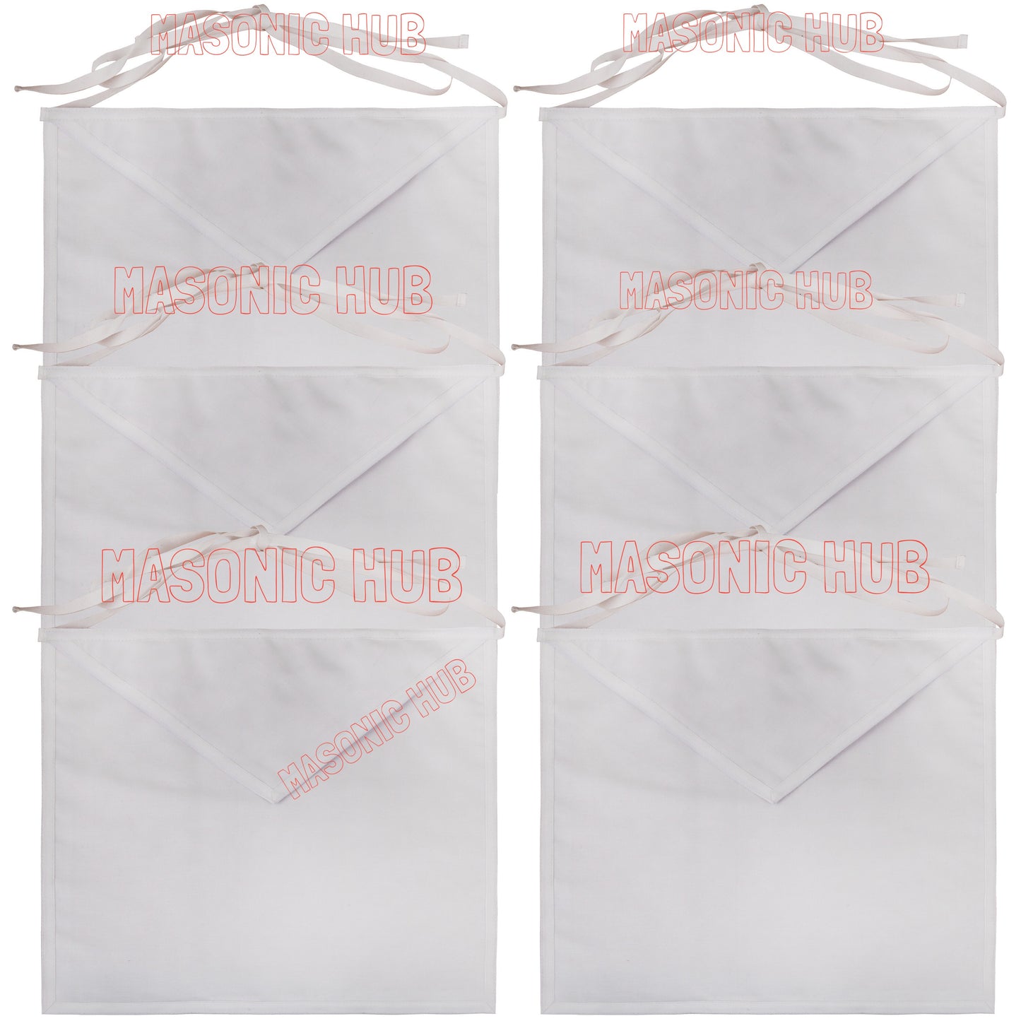 Masonic Hub White Duck Cotton Entered Apprentice Apron – 14"x16" | Adjustable Belt Regalia