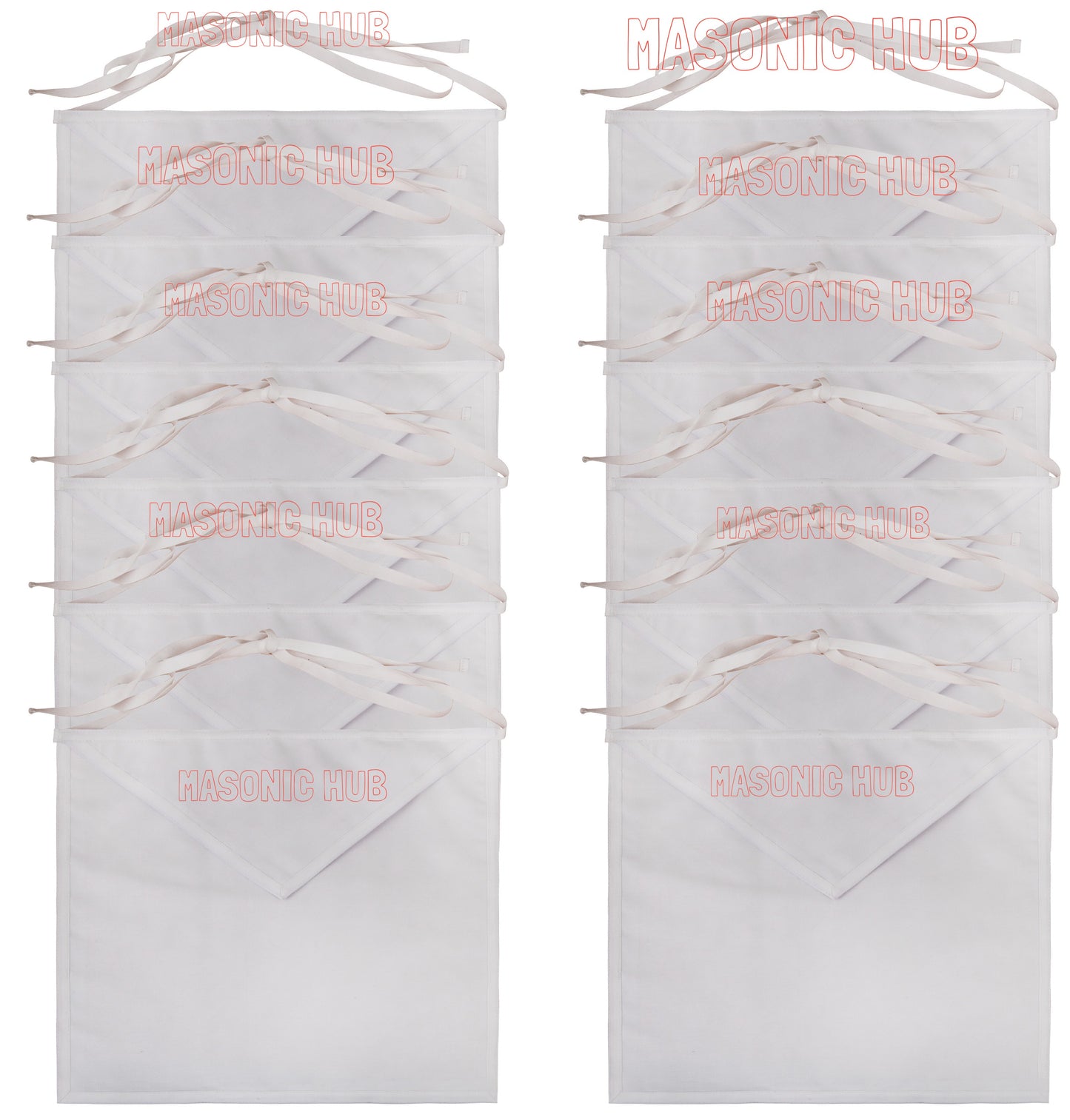 Masonic Hub White Duck Cotton Entered Apprentice Apron – 14"x16" | Adjustable Belt Regalia