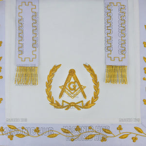 Handmade Masonic Master Mason Apron – 100% Lambskin & Gold Bullion Embroidery Masonic Hub