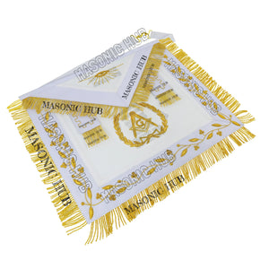 Handmade Masonic Master Mason Apron – 100% Lambskin & Gold Bullion Embroidery Masonic Hub
