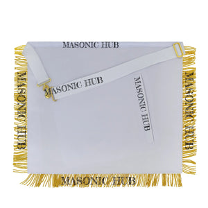 Handmade Masonic Master Mason Apron – 100% Lambskin & Gold Bullion Embroidery Masonic Hub