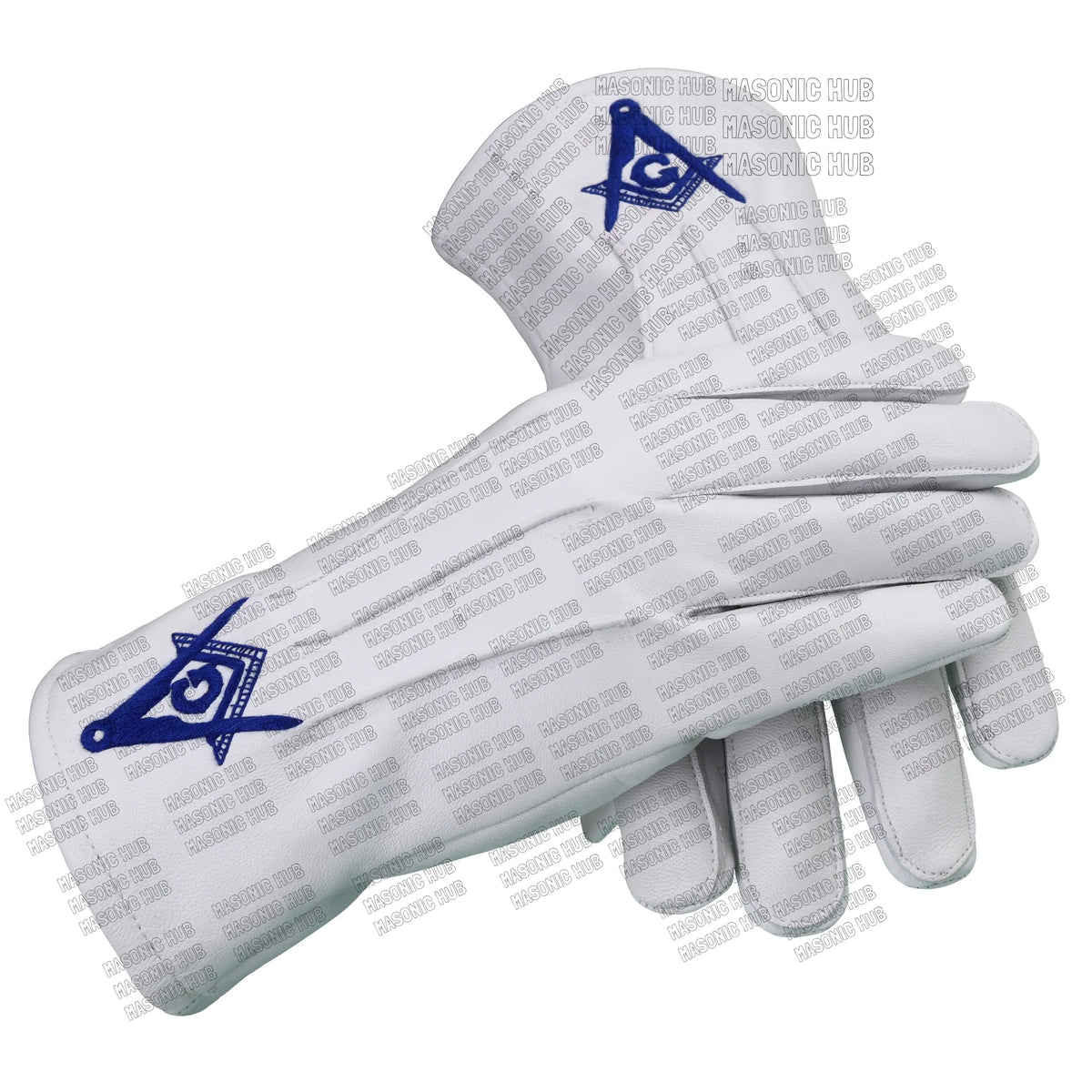 Master Mason White Leather Gloves – Square & Compass “G” Embroidered | Blue Lodge Masonic Regalia Masonic Hub