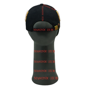 Masonic Shriner Black Cap – Handcrafted with Star Emblem, Rhinestones & Bullion My Store