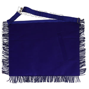 Handcrafted Lambskin Masonic Master Mason Working Tool Apron with Blue Fringe Masonic Hub