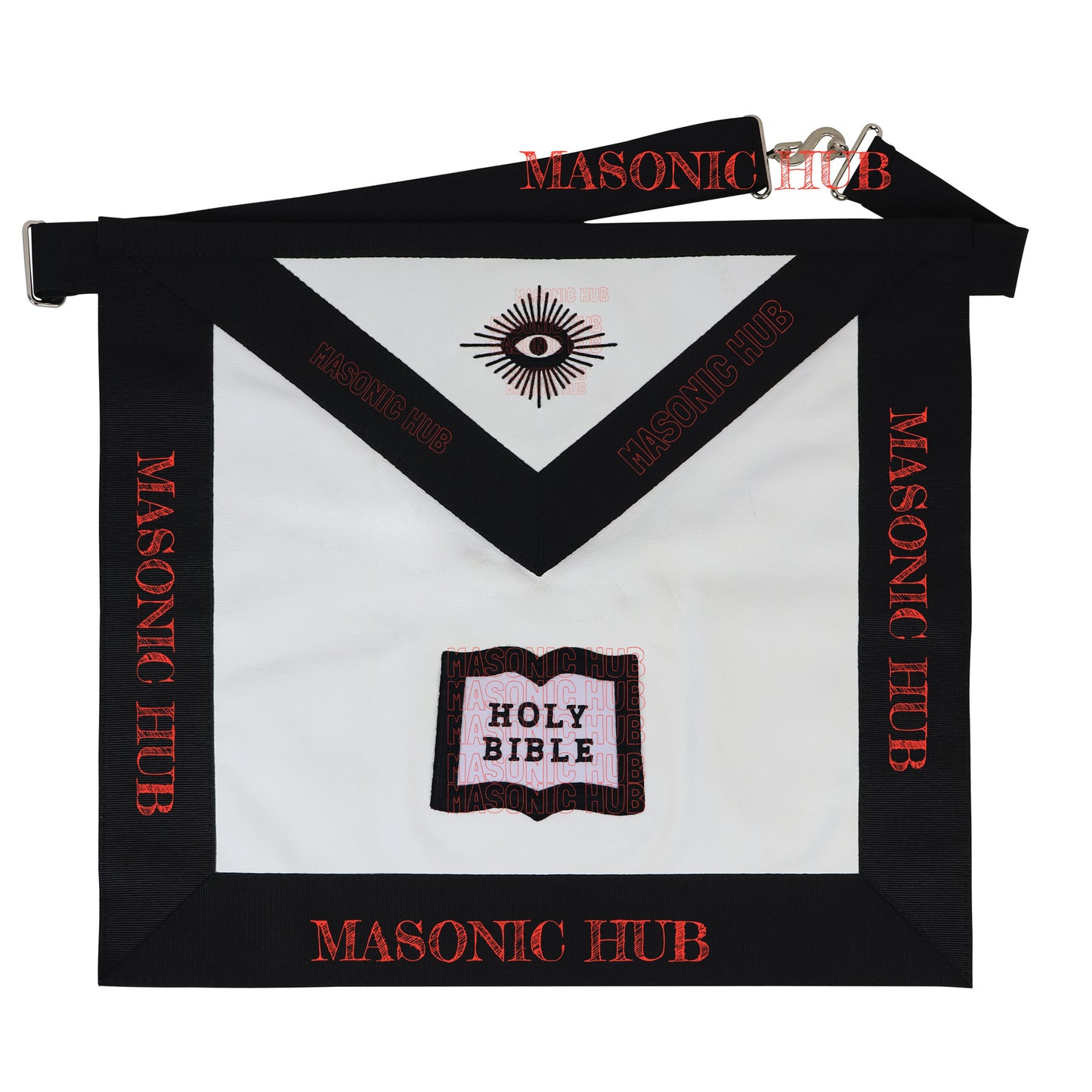 Handmade Masonic Funeral Apron – Lambskin & Silk Embroidery – Blue Lodge Officer