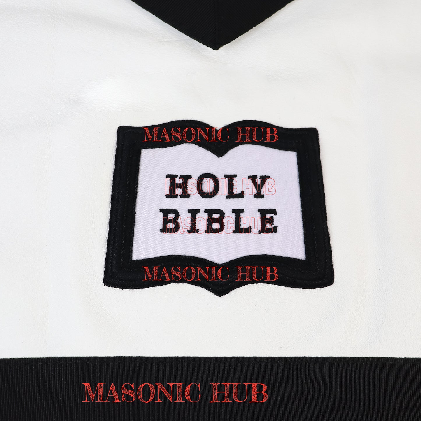 Handmade Masonic Funeral Apron – Lambskin & Silk Embroidery – Blue Lodge Officer