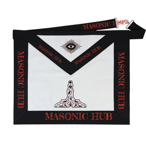 Handmade Masonic Funeral Apron – Lambskin & Silk Embroidery – Blue Lodge Officer Masonic Hub