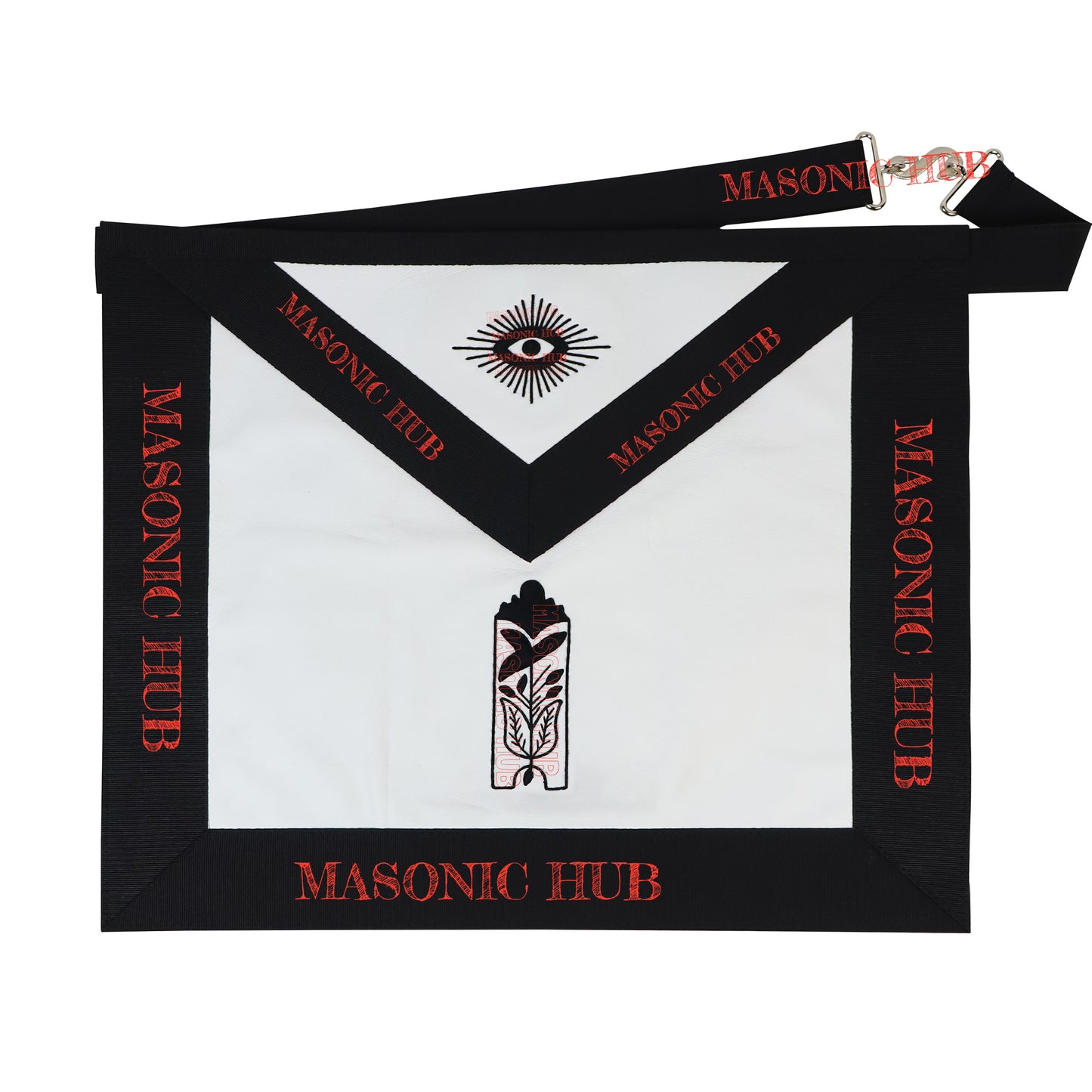 Handmade Masonic Funeral Apron – Lambskin & Silk Embroidery – Blue Lodge Officer