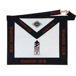 Handmade Masonic Funeral Apron – Lambskin & Silk Embroidery – Blue Lodge Officer Masonic Hub