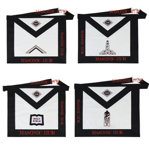 Handmade Masonic Funeral Apron – Lambskin & Silk Embroidery – Blue Lodge Officer Masonic Hub