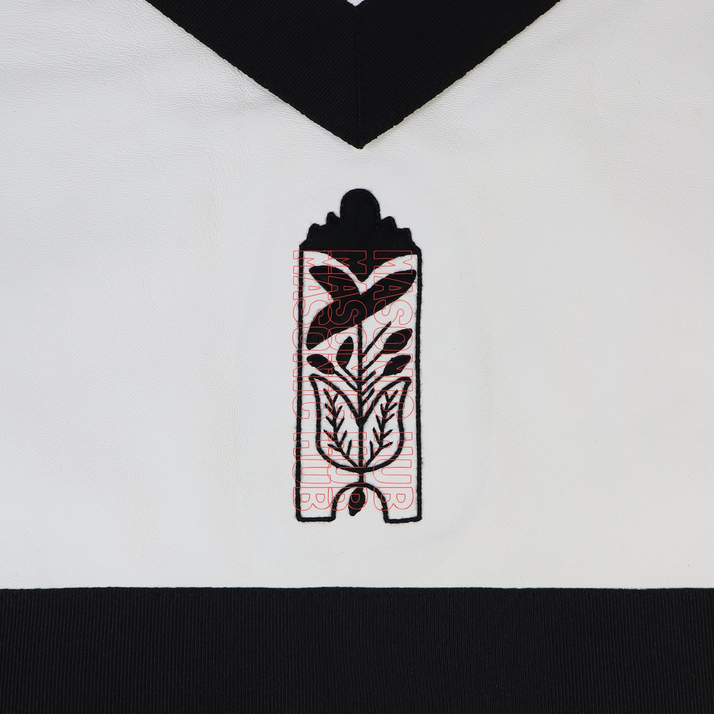 Handmade Masonic Funeral Apron – Lambskin & Silk Embroidery – Blue Lodge Officer
