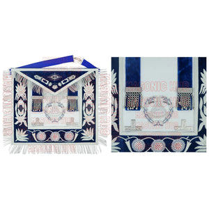 Masonic Grand Master Sheep Apron & Cuff w/ Compass & Square, Eye, Laurel Wreath My Store