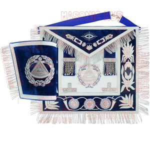 Masonic Grand Master Sheep Apron & Cuff w/ Compass & Square, Eye, Laurel Wreath My Store