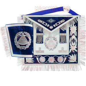 Masonic Grand Master Sheep Apron & Cuff w/ Compass & Square, Eye, Laurel Wreath My Store