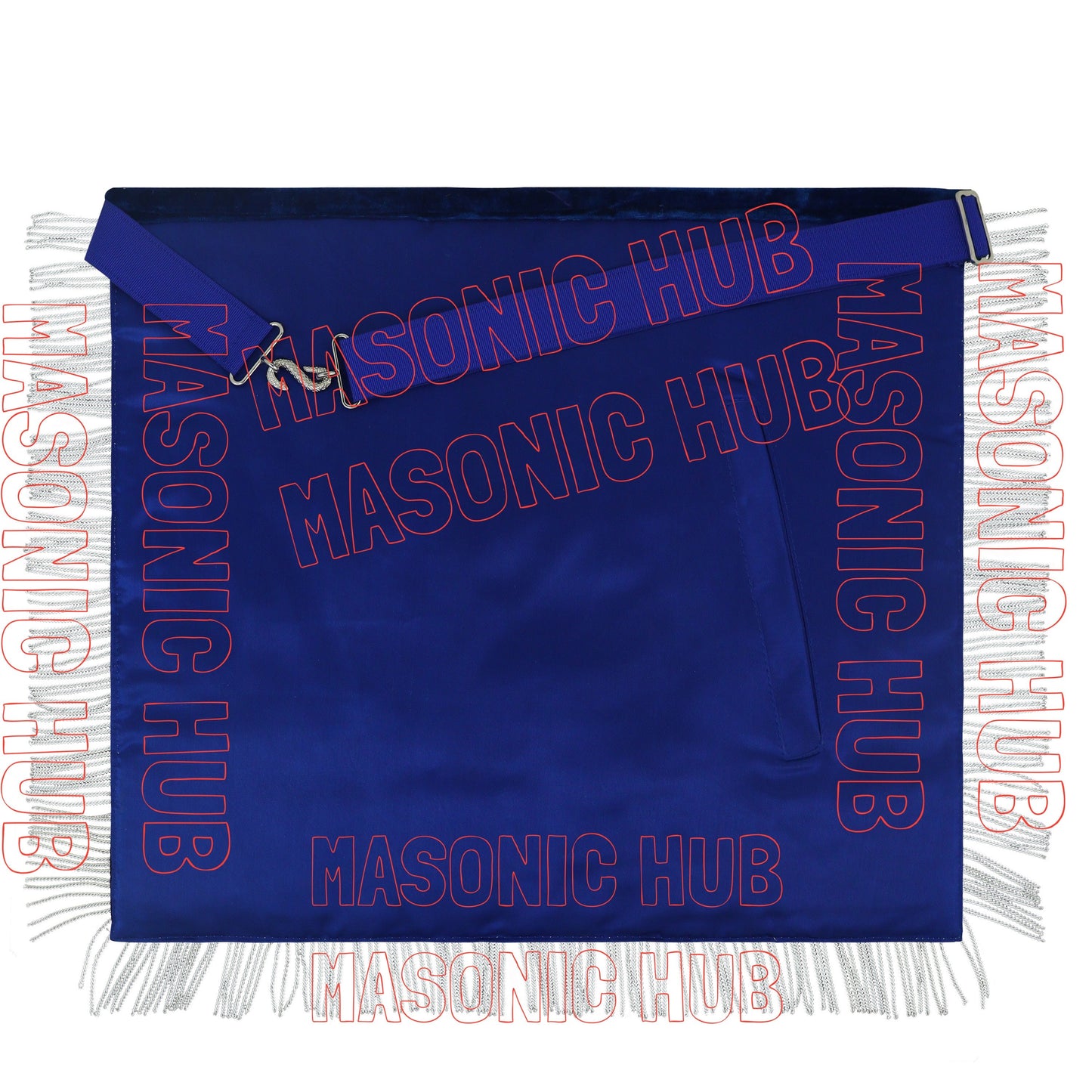 Masonic Grand Master Sheep Apron & Cuff w/ Compass & Square, Eye, Laurel Wreath