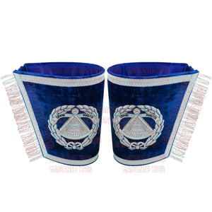 Handcrafted Masonic Regalia Grand Master Gauntlets Cuffs Embroidered with Fringe My Store