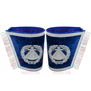 Handcrafted Masonic Regalia Grand Master Gauntlets Cuffs Embroidered with Fringe My Store