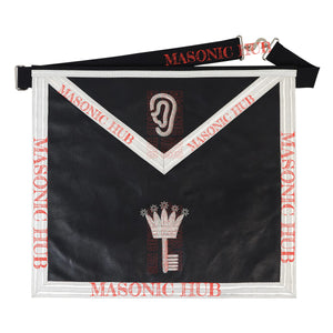 AMD Allied Masonic Degree Secret Monitor Apron - 100% Lambskin, Hand-Embroidered Freemason Regalia Masonic Hub