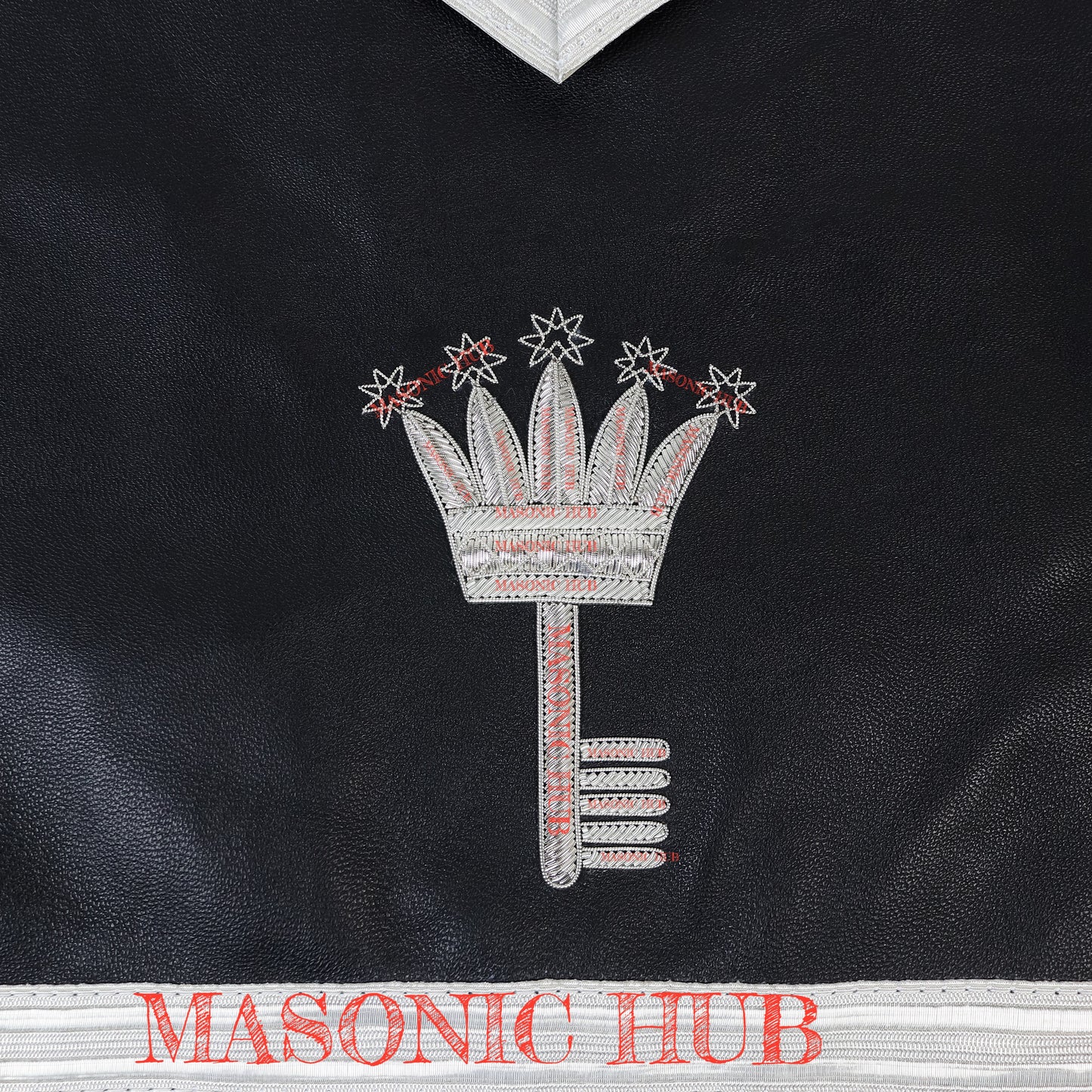 AMD Allied Masonic Degree Secret Monitor Apron - 100% Lambskin, Hand-Embroidered Freemason Regalia