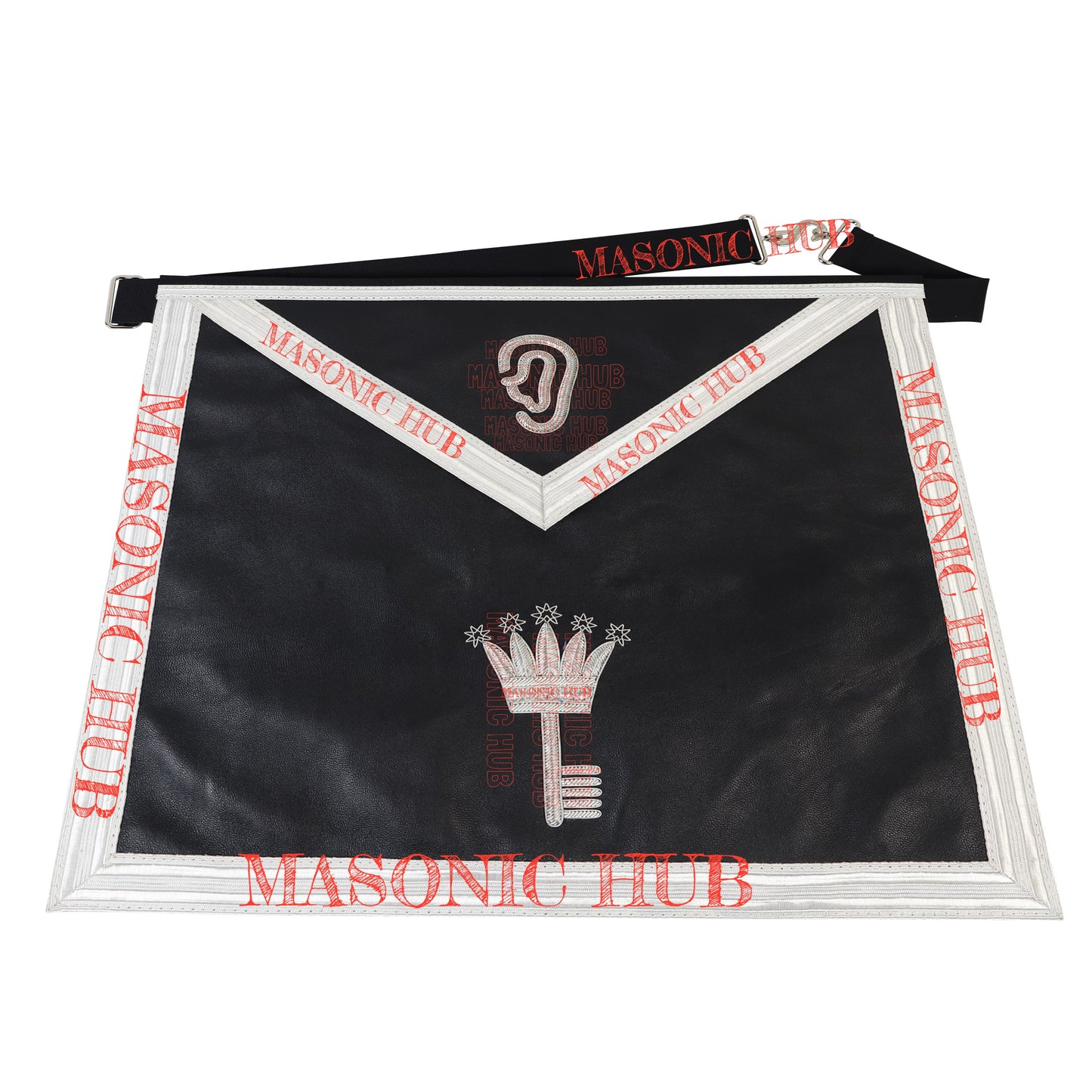 AMD Allied Masonic Degree Secret Monitor Apron - 100% Lambskin, Hand-Embroidered Freemason Regalia