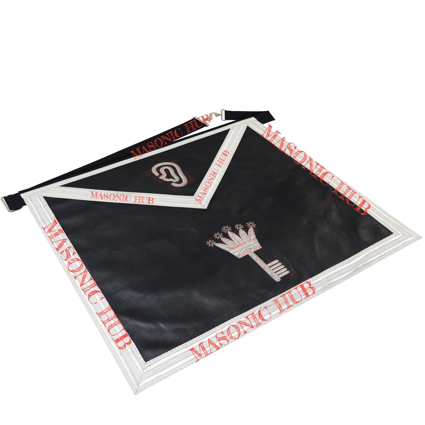 AMD Allied Masonic Degree Secret Monitor Apron - 100% Lambskin, Hand-Embroidered Freemason Regalia