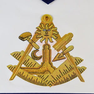 Paul Revere Jewel Past Master Masonic Apron – 100% Lambskin – Texas Regulation – Hand-Embroidered Gold Bullion – Blue Lodge Regalia Masonic Hub